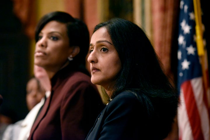 Vanita Gupta, the current head of the Civil Rights Division, at an Aug. 10, 2016, news conference on the Justice Department's findings on the Baltimore City Police Department.