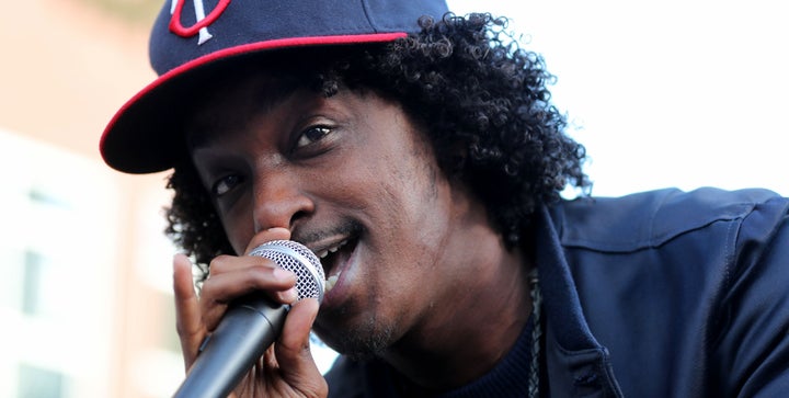 K’Naan performing at a Cedar-Riverside block party, where many Somalis were not to eager to see him.