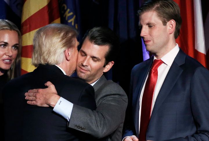 Here's Donald Trump with his sons Donald Jr. and Eric. Lots of other Trumps don't know what it's like to live as lavishly as they can.