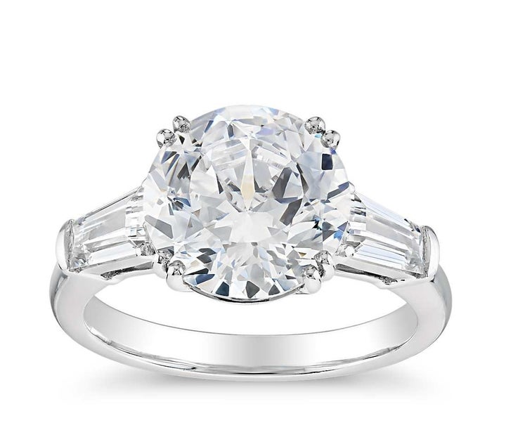 <p>Tapered Baguette Engagement Ring, $6,500 (setting only).</p>