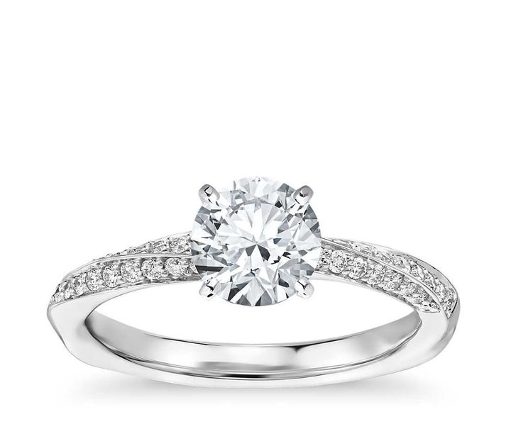 <p>Double Row Rollover Twist Diamond Engagement Ring, $1,160 (setting only).</p>