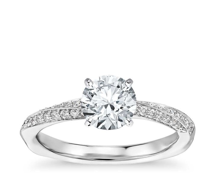 Double Row Rollover Twist Diamond Engagement Ring, $1,160 (setting only).