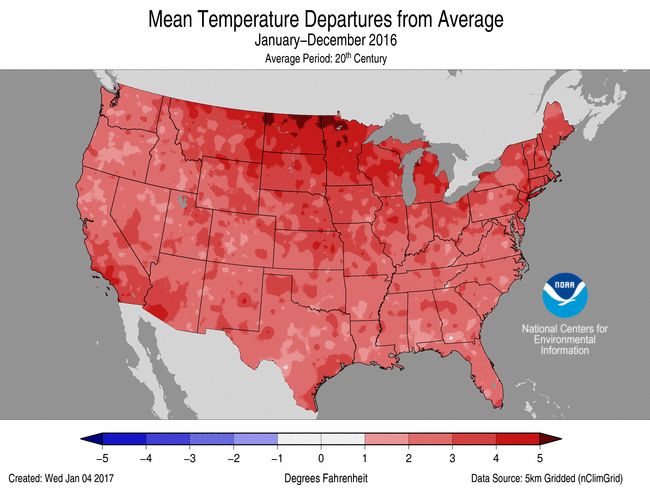 NOAA says 34 cities saw their warmest years on record and researchers found the second highest number of weather and climate-related disasters in any one year in 2016.
