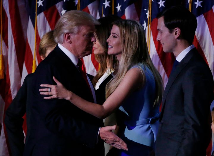 Johnson met with Trump's son in law Jared Kushner, who is pictured right with the Republican's daughter Ivanka