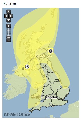 Yellow weather warnings are in place for much of the country
