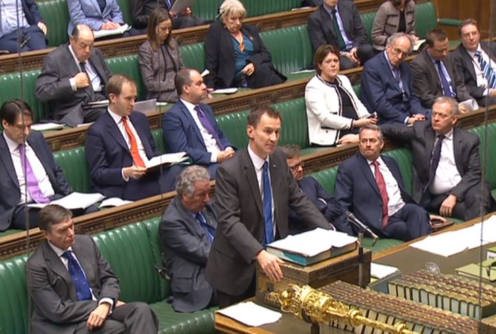 Jeremy Hunt making his Commons statement