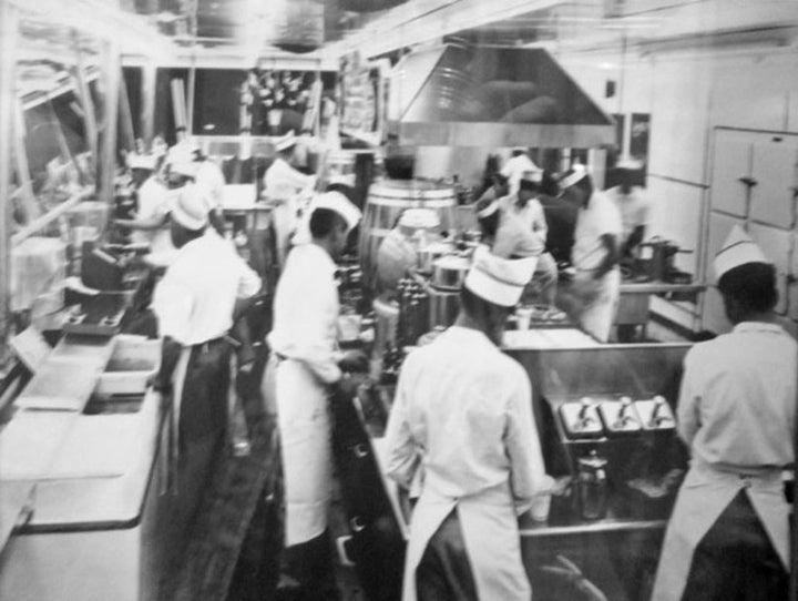 The assembly line at the original McDonald's in San Bernardino, California