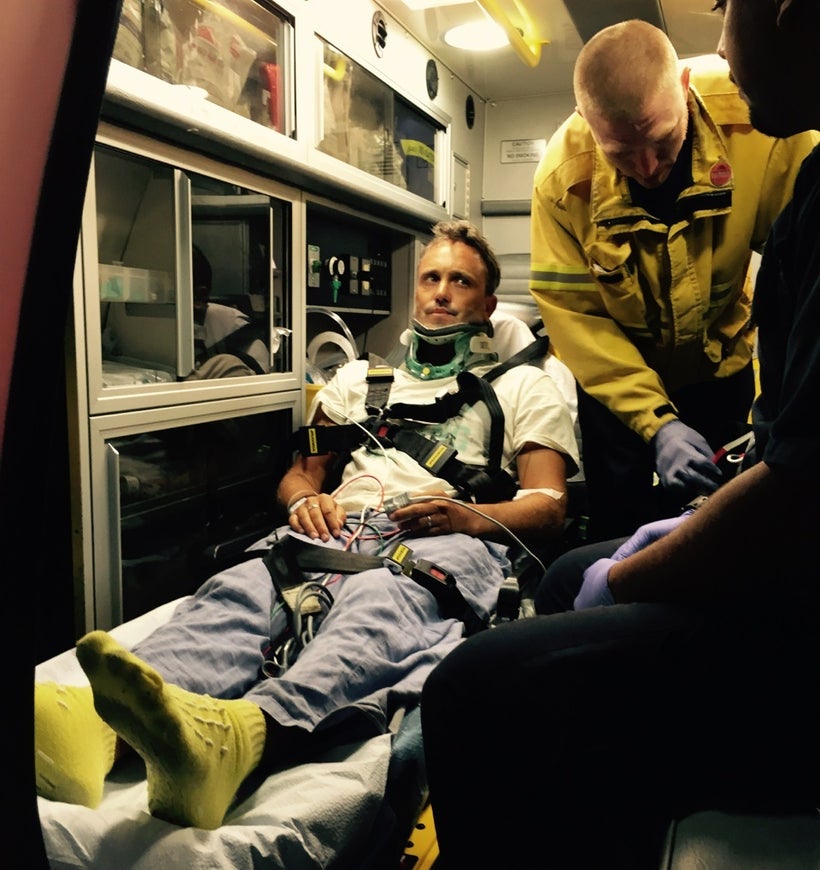 Dollar after accident with a broken neck.