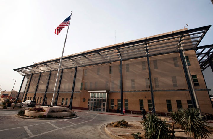 The Chancellery building inside the compound of the U.S. embassy in Baghdad. 