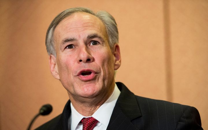 Texas Gov. Greg Abbott, R-Texas, holds a news conference with Sen. Ted Cruz, R-Texas, (not pictured) in the U.S. Capitol to discuss Syrian refugee legislation on Tuesday, Dec. 8, 2015. Abbot favors drives to 