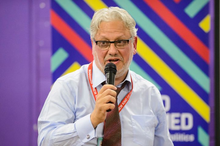 Jon Lansman, Chair of Momentum, speaks at The World Transformed The 4-day fringe event, organised by Momentum, ran alongside the main 2016 Labour Party conference