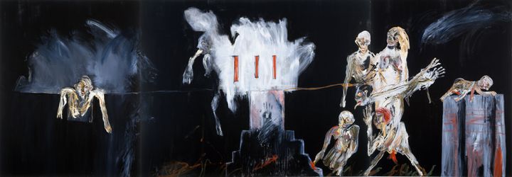 The Selecting Hand, oil on canvas, 1986, oil on canvas 78” x 224” 