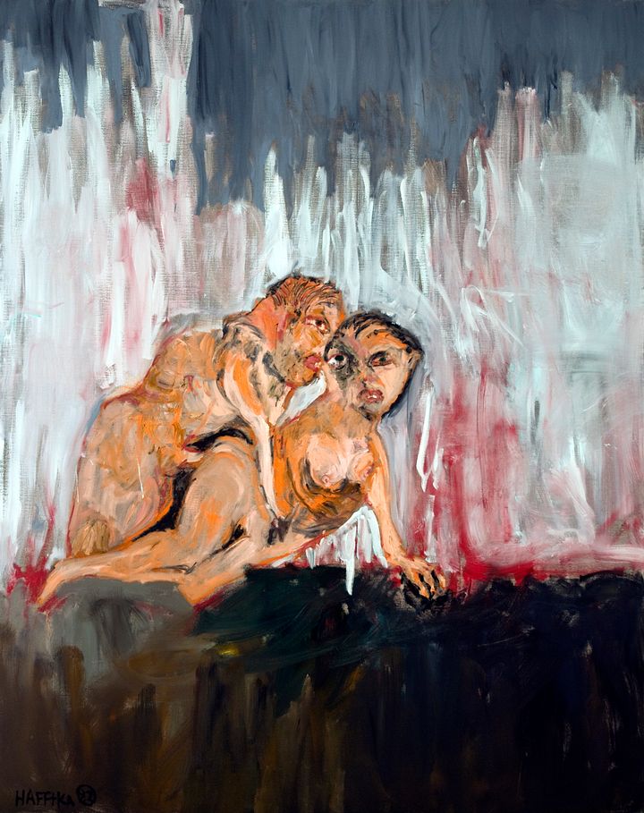 Two People Fucking, 1982, oil on canvas, 78”x62”