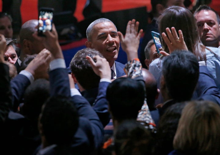 <strong>Obama rounded off his speech declaring 'yes we can, yes we did'</strong>