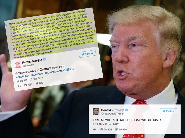 <strong>Trump has decried the allegations as 'FAKE NEWS'</strong>