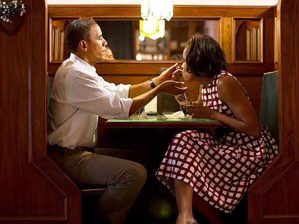 Barack and Michelle Obama on a Date Night