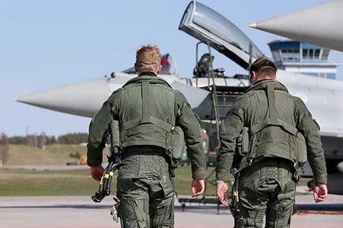 RAF pilots on patrol of the Russian border