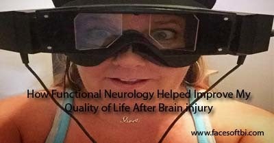 Wearing goggles for the VNG eye movement testing