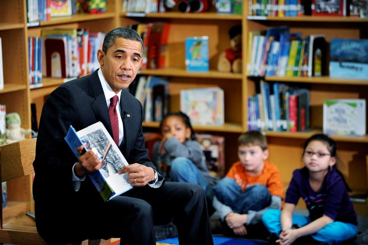 Reading a picture book to elementary schoolers is a presidential tradition -- but President Obama <em> wrote</em> that book!