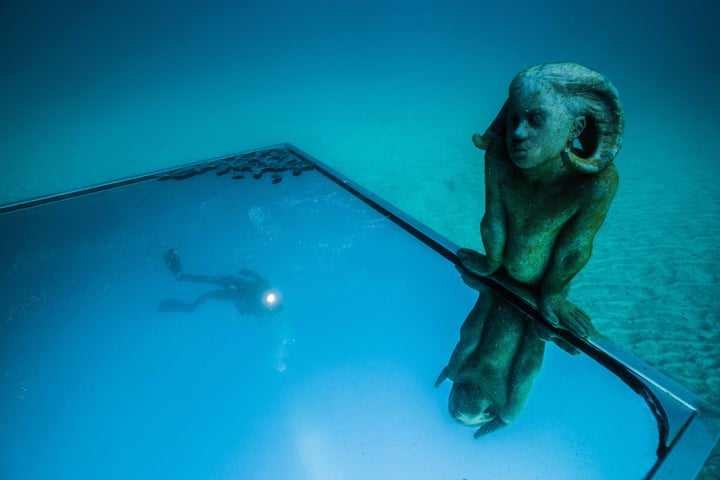 Sculptures at Museo Atlántico are made of marine cement to better serve fish and wildlife.