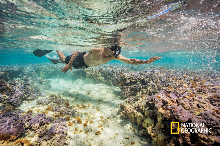 “For a guy who is managed to the second and is always in suits and ties, being out in the middle of the ocean had to be a real treat,” photographer Brian Skerry said. He said he hopes this image of President Barack Obama snorkeling will draw attention to ocean conservation efforts.