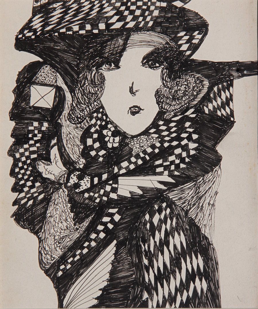 Madge Gill, c.1940, ink on card, 10 x 8 in.