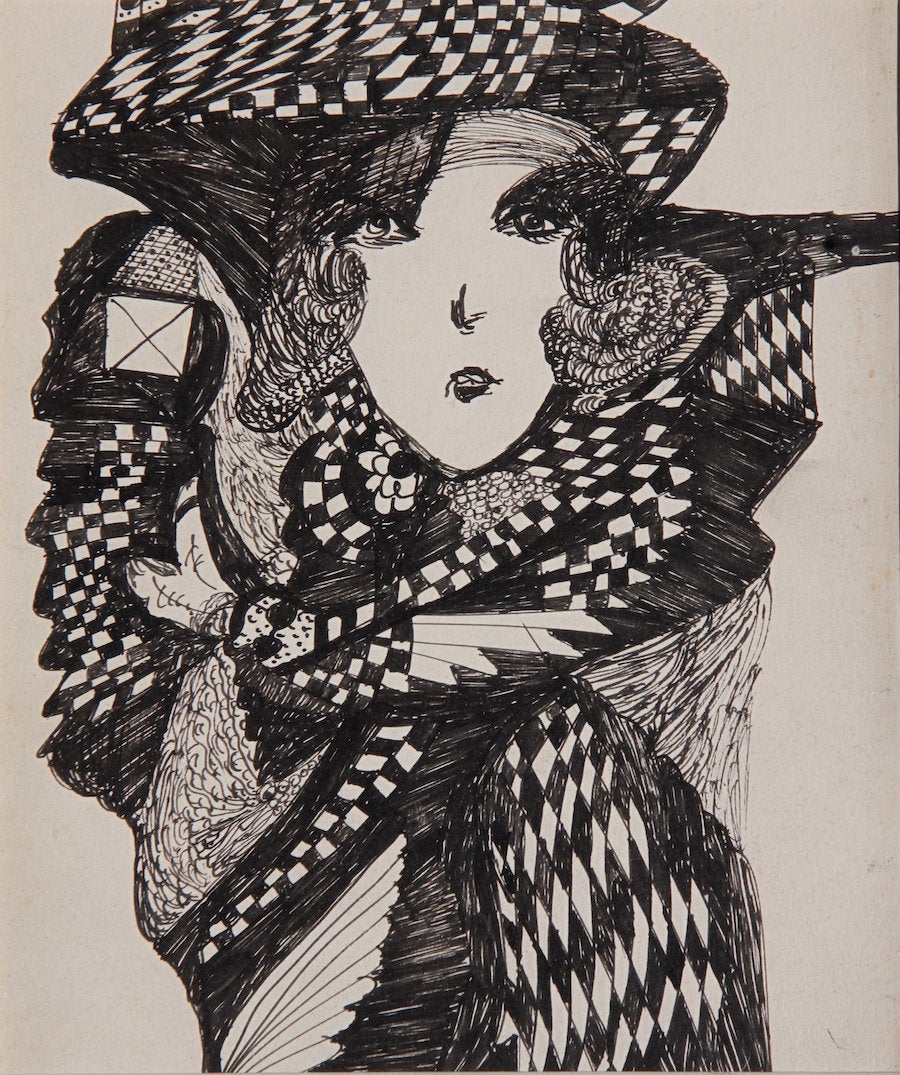 Madge Gill, c.1940, ink on card, 10 x 8 in.