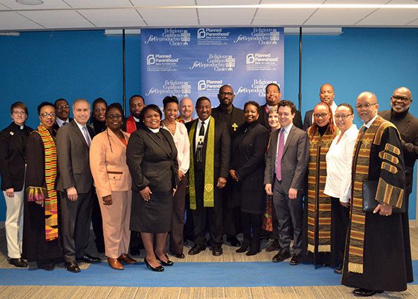 Interfaith clergy join in a ceremony of unity and peace to bless Planned Parenthood of Metropolitan Washington's Carol Whitehill Moses Center.