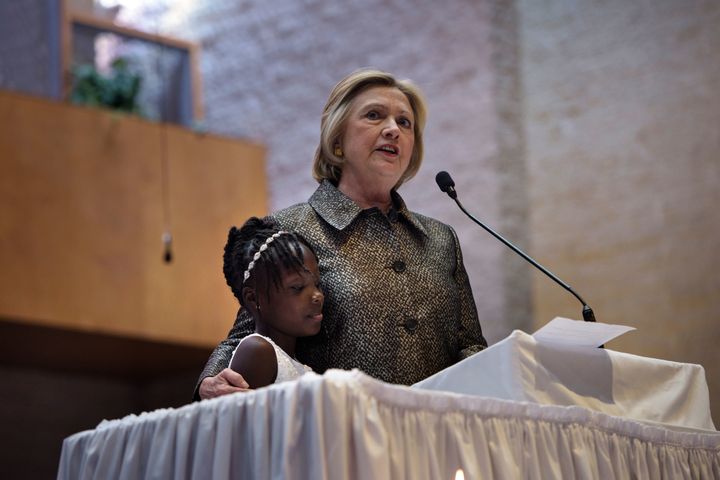 Clinton asked 9-year-old Zianna Oliphant to join her on stage at a church in Charlotte, North Carolina.