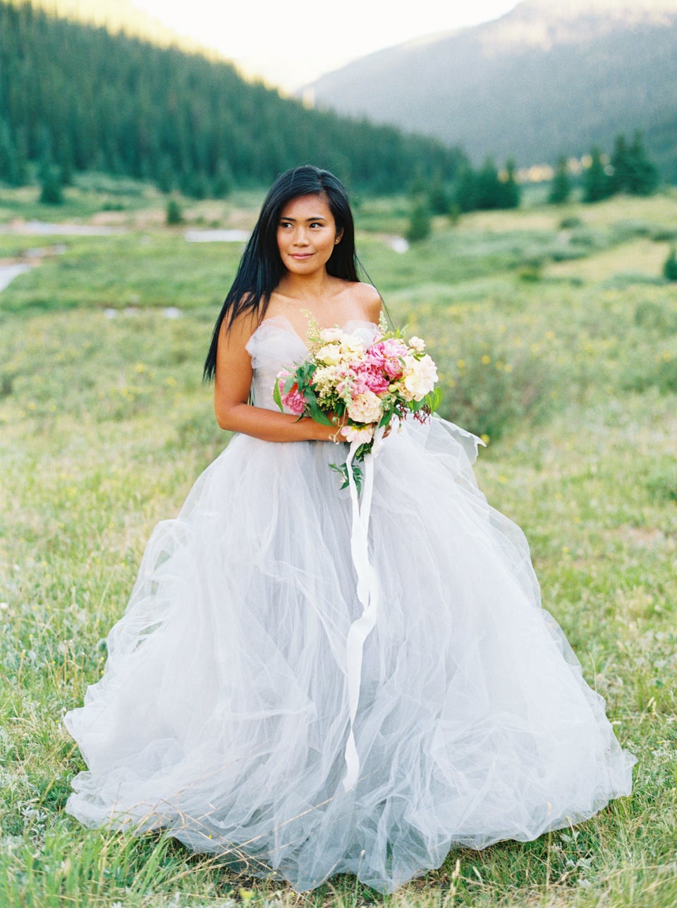 White blue hot sale wedding dress