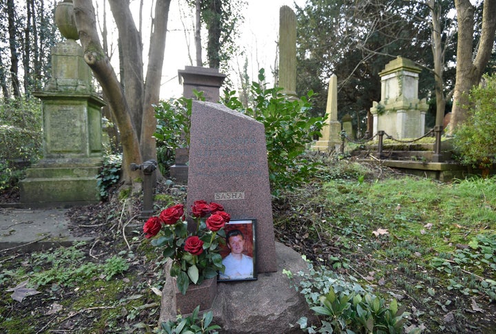 The grave of murdered ex-KGB agent Alexander Litvinenko. 