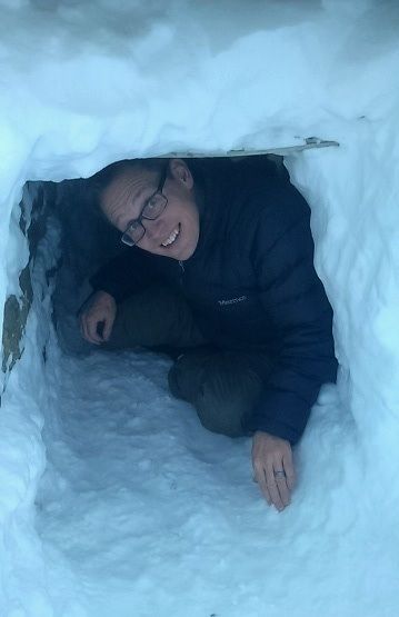 the snow cave entrance