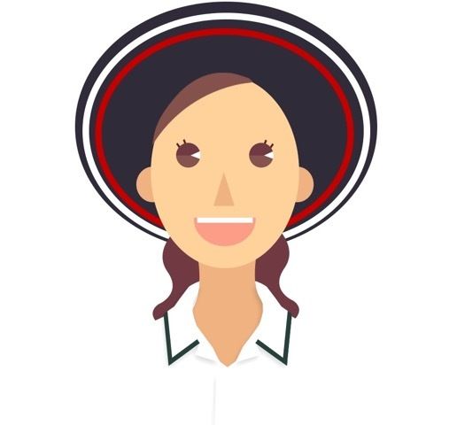 A flat illustration of a Pymble Ladies’ College student, made for Annie's original networking site. 