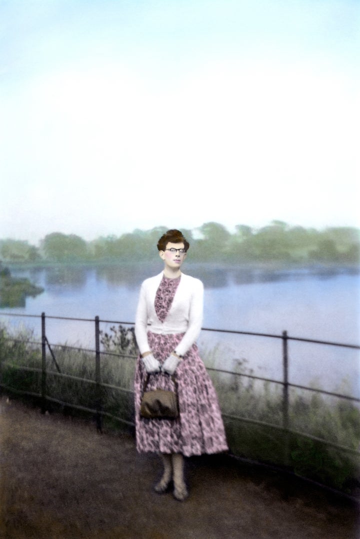 <em>K at Duddingston Loch</em>. From the series <em>Looking for K/Finding K</em>, 2015. Hand-coloured pigment print, 42