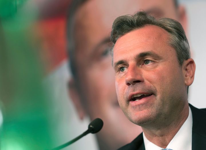 Norbert Hofer attends a news conference in Vienna, May 24, 2016.