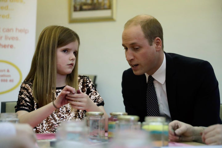 During the visit, William spoke to a 9-year-old girl named Aoife, who lost her father to pancreatic cancer six years earlier.