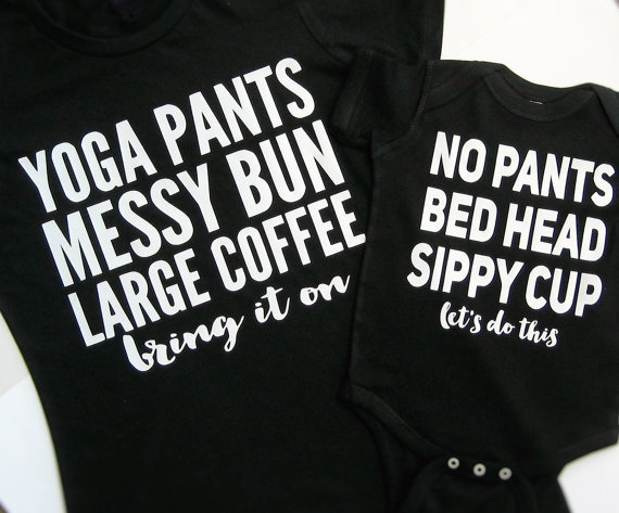 funny mom and baby shirts