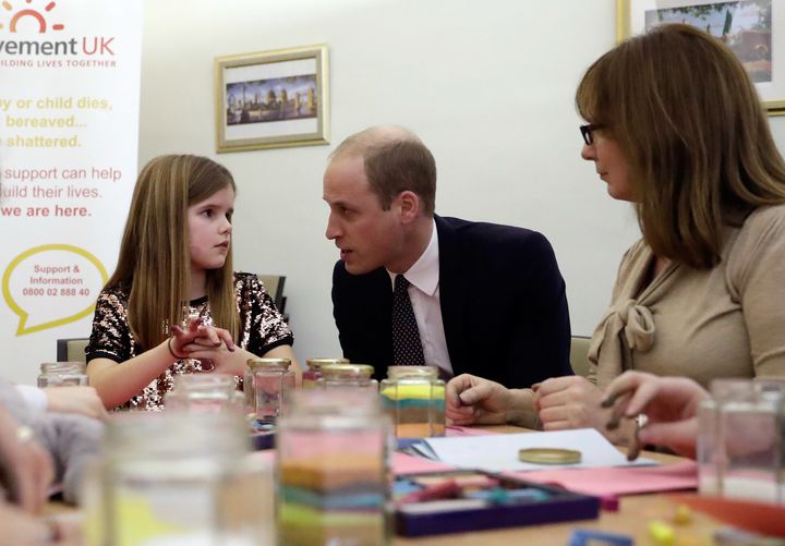 During the visit, William and Kate made “memory jars” with the families at the center.