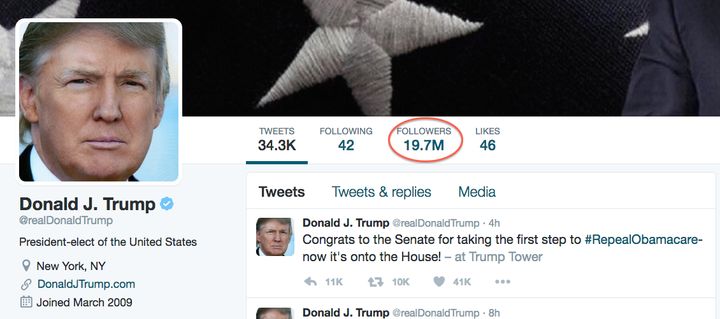 Donald’s twitter page is crushing the Democrats now, and they can’t compete.