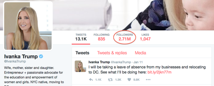 Ivanka’s Twitter Page Is Huge Post-Election