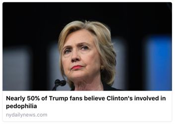 Fake news strikes again with this massive smear campaign of Hillary based on insane lies.