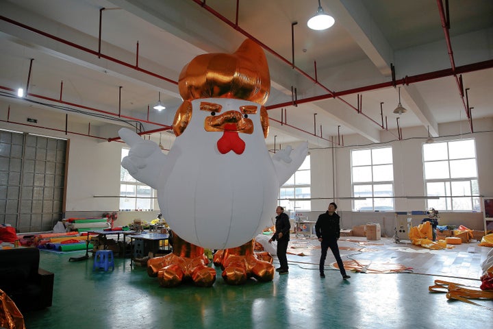 Inflatable Trump Roosters Are Yuge This Year Huffpost Weird News