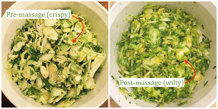 As you can see, massaging majorly changed the look of the sprouts.