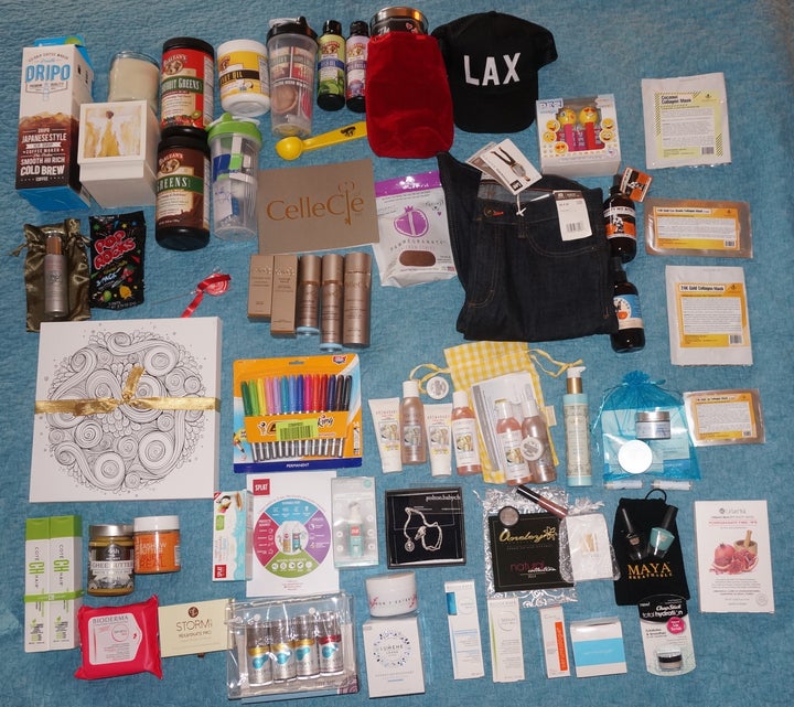 <p>The swag haul is impressive from Secret Room Events</p>