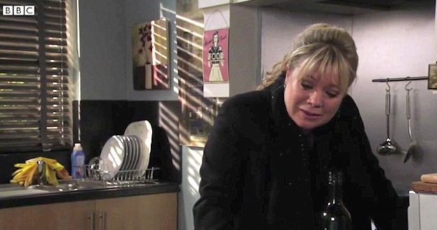 Sharon, played by Letitia Dean.Think oif the