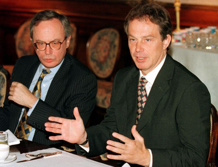 Sir Andrew Wood (left) with former British prime minister Tony Blair.