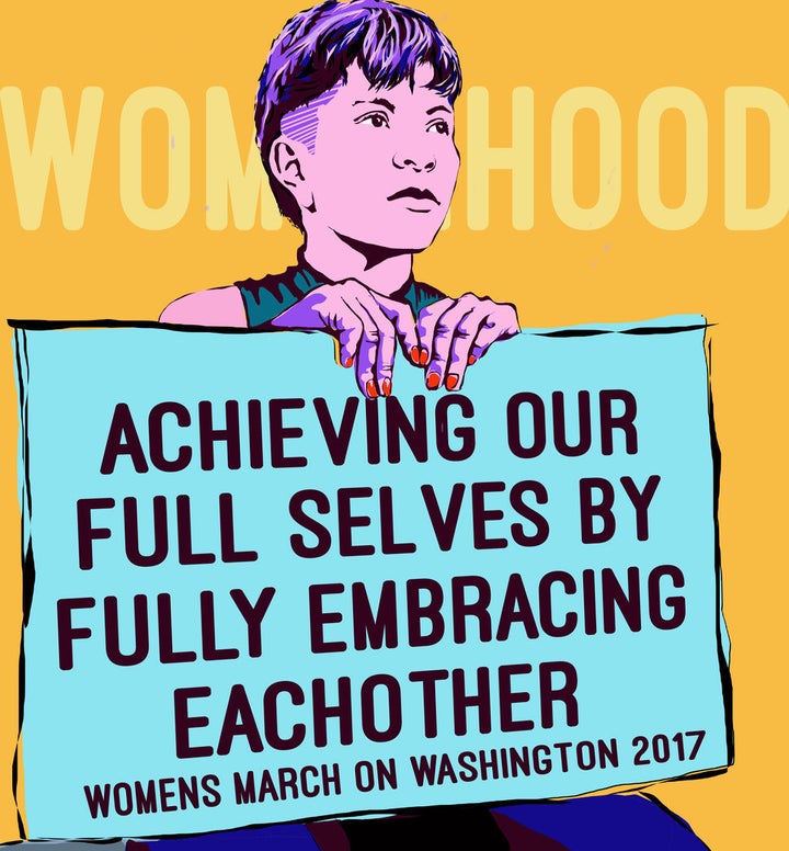 Illustration titled “Embracing Each Other” by Kate Deciccio, created for the Women's March on Washington. Read more about march art <a href="https://www.huffpost.com/entry/womens-march-poster-art_n_5873c531e4b02b5f858a2b1d" role="link" class=" js-entry-link cet-internal-link" data-vars-item-name="here" data-vars-item-type="text" data-vars-unit-name="5878e0e8e4b0e58057fe4c4b" data-vars-unit-type="buzz_body" data-vars-target-content-id="https://www.huffpost.com/entry/womens-march-poster-art_n_5873c531e4b02b5f858a2b1d" data-vars-target-content-type="buzz" data-vars-type="web_internal_link" data-vars-subunit-name="article_body" data-vars-subunit-type="component" data-vars-position-in-subunit="5">here</a>.