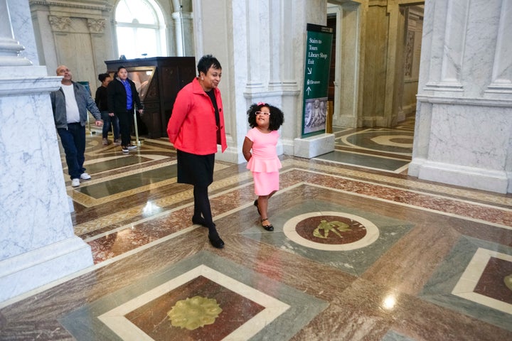 Four-year-old Daliyah Marie Arana of Gainesville, Georgia got to be "Librarian for the Day" at the Library of Congress.