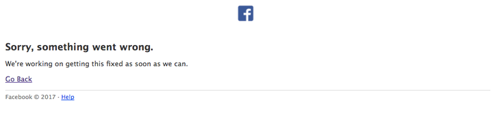 Some Facebook users encountered this error on the social media site Friday.