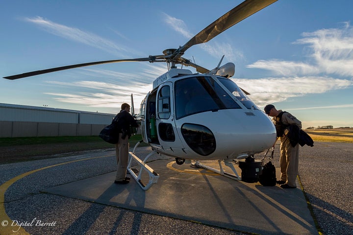 <p>Officers Vinatieri and Flores prepare for their patrol.</p>